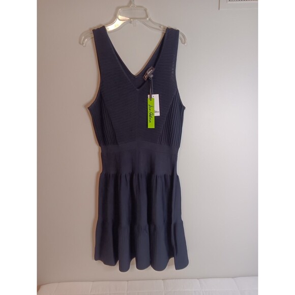 Sam Edelman Ottoman Sleeveless Dress Black Sz Large New With Tags - Picture 1 of 7